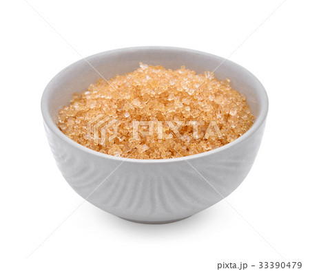 brown cane sugar in white cup isolated on white brown cane sugar in white cup isolated on white 33390479