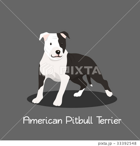 American Pitbull Terrier pet cartoon illustration 33392548