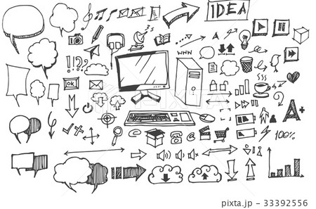 business doodles sketch vector ink 33392556