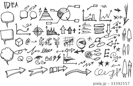 business doodles sketch vector ink 33392557