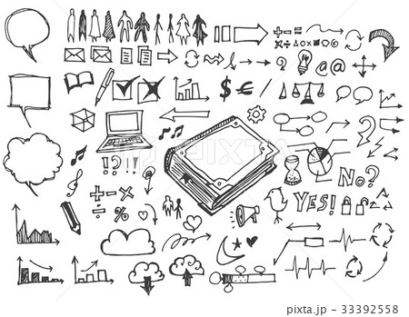 Business doodles sketch handrawn ink. 33392558