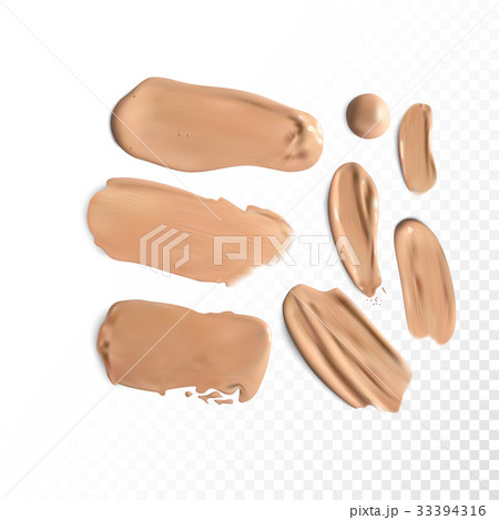 Cosmetic concealer smear strokes, tone cream 33394316