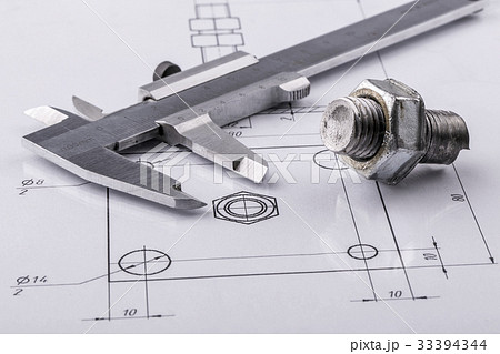 Measuring and drawing instruments and old drawings 33394344