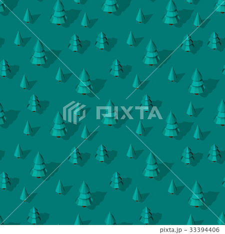 Seamless pattern with isometric trees 33394406