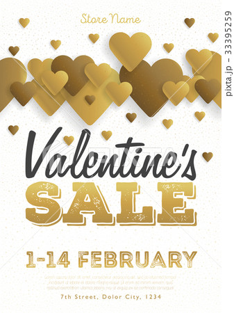 Valentine's Day Sale Vintage flyer. Valentine's Day Sale Vintage flyer. 33395259