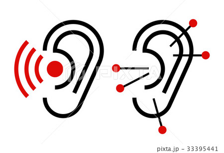 Ear acupuncture and hearing aid icon 33395441