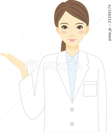白衣の女性のイラスト素材