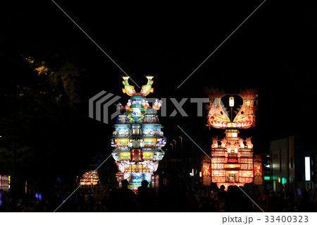 天空の不夜城 城郭灯籠の退場の風景 33400323