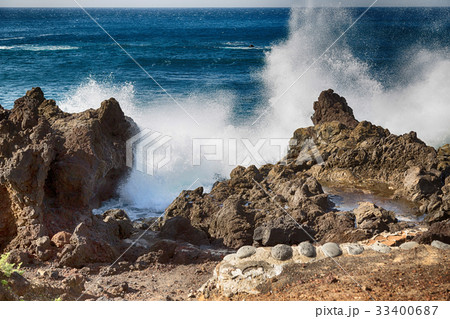 Rocky landscape of the island of Lanzarote 33400687