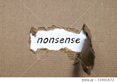 The word nonsense appearing behind torn paper 33401672