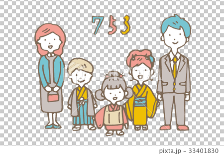 七五三参り【線画・シリーズ】 33401830