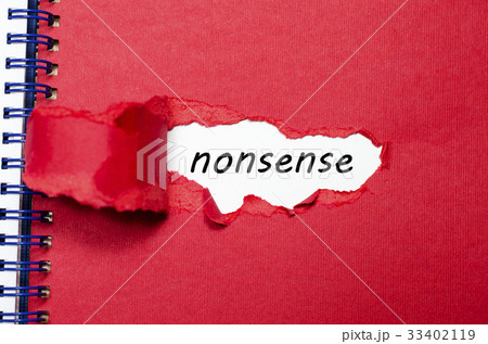 The word nonsense appearing behind torn paper 33402119