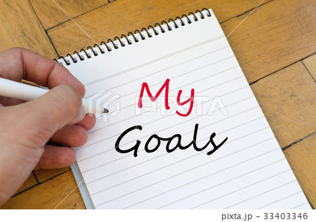 Human hand  and my goals text concept 33403346