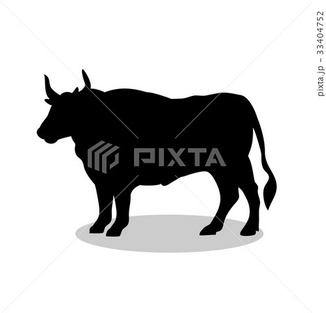 Bull buffalo farm mammal black silhouette animal Bull buffalo farm mammal black silhouette animal 33404752