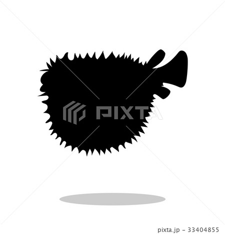 Seaurchin fish black silhouette aquatic animal 33404855