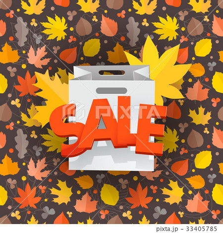 Autumn sale composition with the shopping bag Autumn sale composition with the shopping bag 33405785