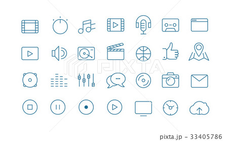 Modern media web and mobile app thin line icons Modern media web and mobile app thin line icons 33405786