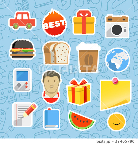 Different mobile or web application stickers Different mobile or web application stickers 33405790