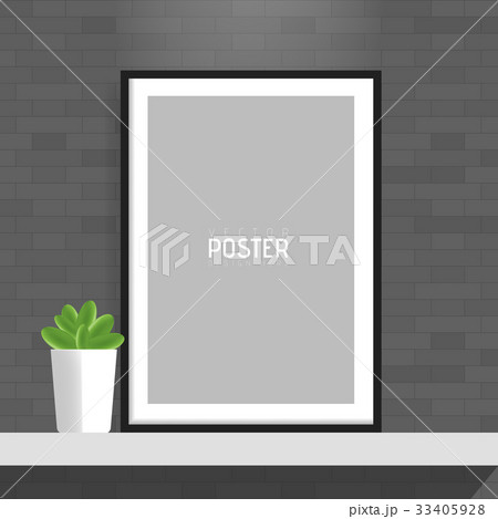 Empty white A4 sized vector paper frame mockup. 33405928
