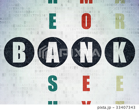 Currency concept: Bank in Crossword Puzzle Currency concept: Bank in Crossword Puzzle 33407343