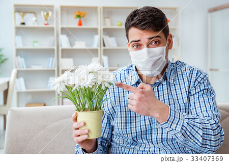 Man suffering from allergy - medical concept Man suffering from allergy - medical concept 33407369