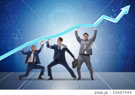 Businessman supporting recovery from economic Businessman supporting recovery from economic 33407444