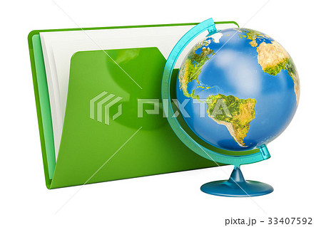 Geographical globe of planet Earth, 3D rendering 33407592