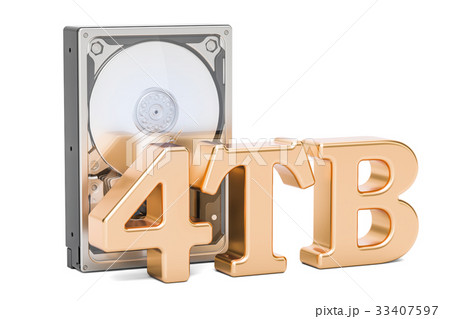Hard Disk Drive (HDD), 4 TB. 3D rendering Hard Disk Drive (HDD), 4 TB. 3D rendering 33407597