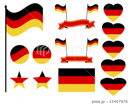 Germany flag set. Collection of symbols, heart 33407976