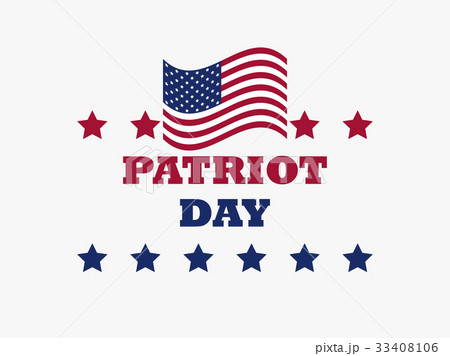 Patriot Day US flag on white background. Memorial 33408106