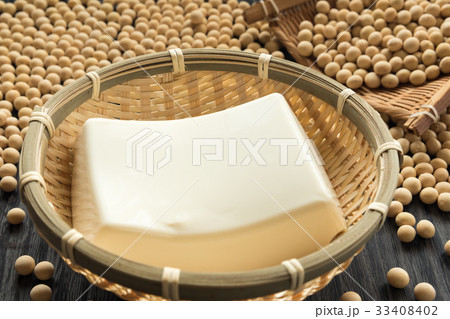 絹ごし豆腐　豆腐　大豆　大豆加工食品　竹ザル 33408402