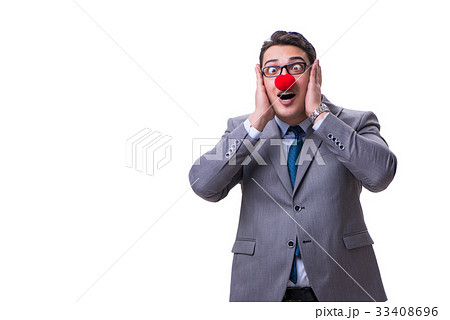Funny clown businessman isolated on white Funny clown businessman isolated on white 33408696