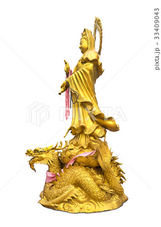 golden chinese god statue of Mazu 33409043
