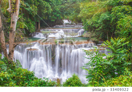 Deep forest Waterfall in Kanchanaburi,Thailand 33409322