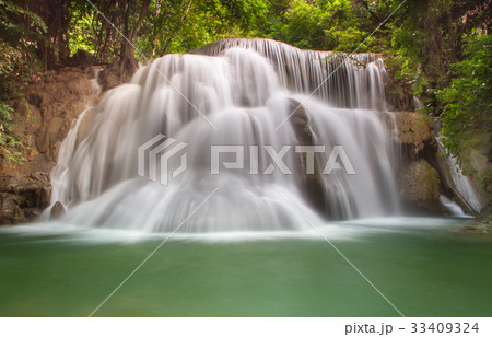 Deep forest Waterfall in Kanchanaburi,Thailand 33409324