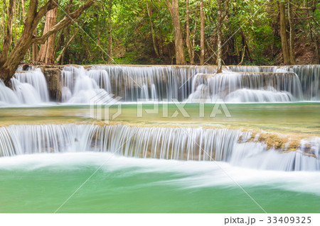 Deep forest Waterfall in Kanchanaburi,Thailand 33409325