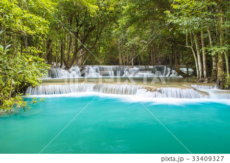 Deep forest Waterfall in Kanchanaburi,Thailand 33409327