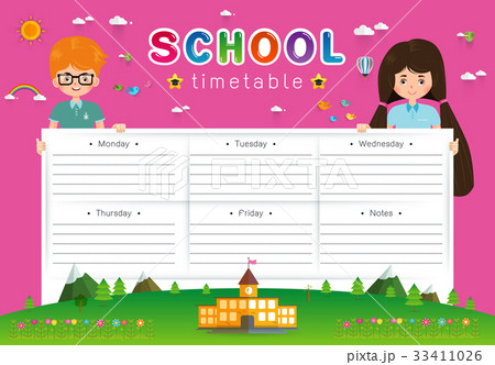 School Timetable vector illustration School Timetable vector illustration 33411026