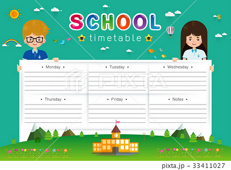 School Timetable vector illustration School Timetable vector illustration 33411027