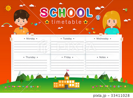 School Timetable vector illustration School Timetable vector illustration 33411028