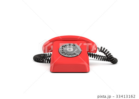 3d rendering of an old-fashioned rotary phone in 33413162