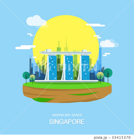 Maina bay sands landmark in Singapore. Maina bay sands landmark in Singapore. 33415370