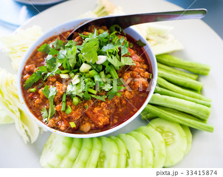 spicy paste with Vegetables, Thai foods. 33415874