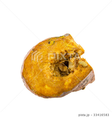 Rotten pumpkin isolated on white background. 33416583