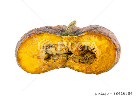 Rotten pumpkin isolated on white background. Rotten pumpkin isolated on white background. 33416584