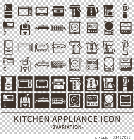 Kitchen appliances icon set Kitchen appliances icon set 33417052