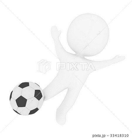 white human goal keeper football in 3D rendering white human goal keeper football in 3D rendering 33418310