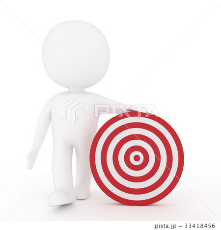white human with red target with an arrow board 33418456