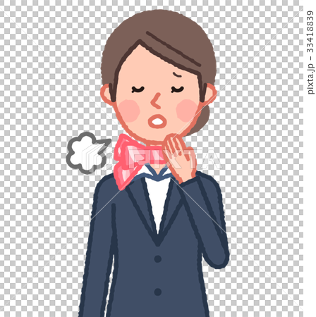 西裝和圍巾女正面嘆息 33418839