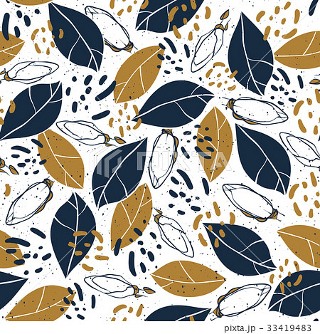 Hand drawn botanical seamless pattern Hand drawn botanical seamless pattern 33419483